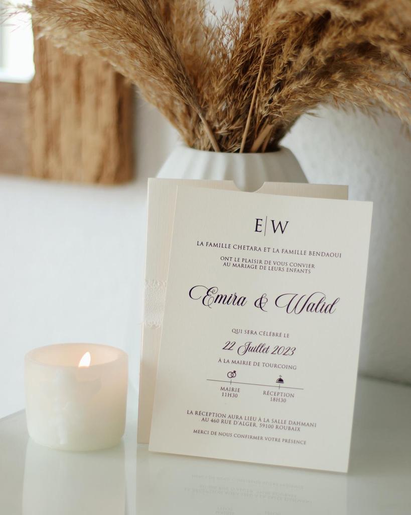 4. Saison - Code: 4014 - Handgemachte Hochzeitseinladung – Bild 2