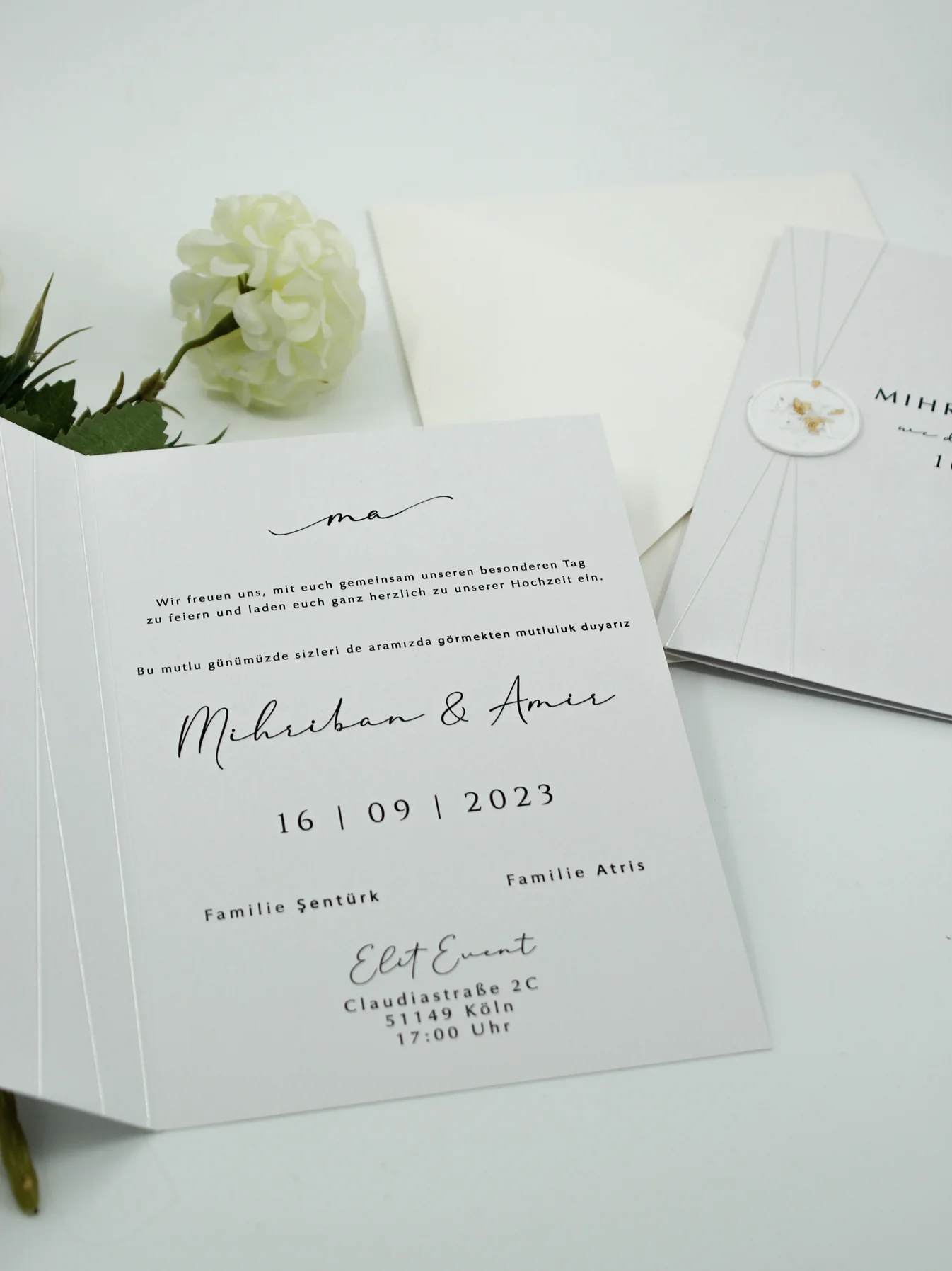 5. Saison - Code: 5016- Handgemachte Hochzeitseinladung